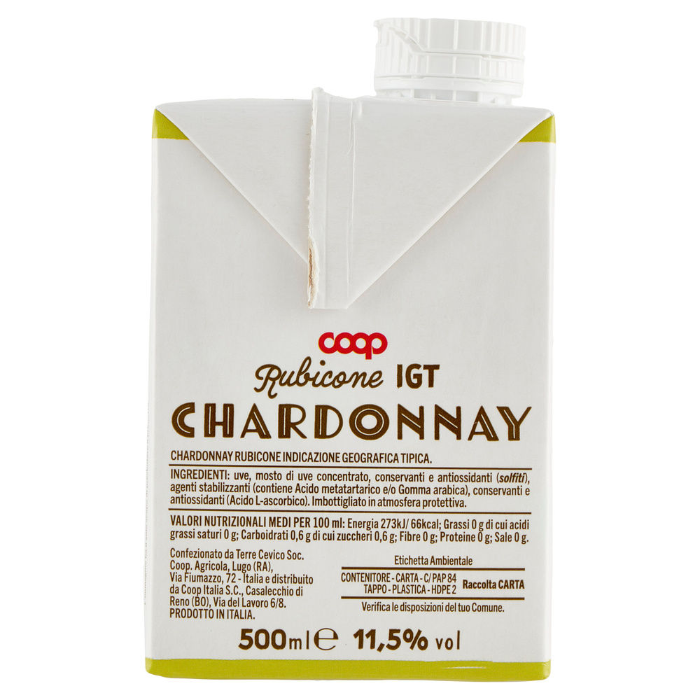VINO CHARDONNAY DA TAVOLA COOP BRICK ML 500 - 6