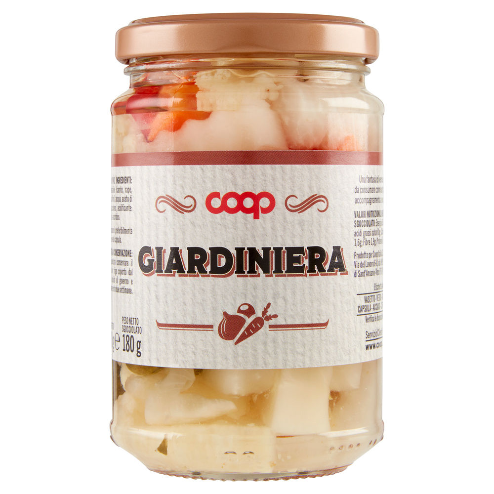 GIARDINIERA IN ACETO DI VINO VASO VETRO COOP G 290 SGOCC G 180 - 0