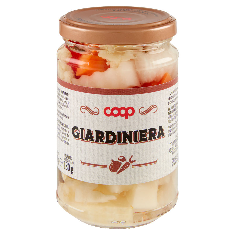 GIARDINIERA IN ACETO DI VINO VASO VETRO COOP G 290 SGOCC G 180 - 7