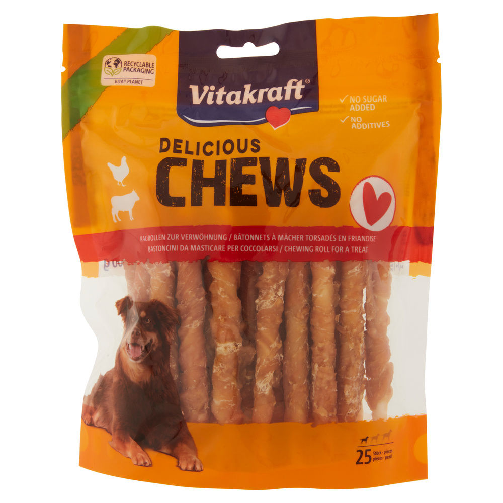 Deli chews bastoncini con pollo vitakraft pz 25