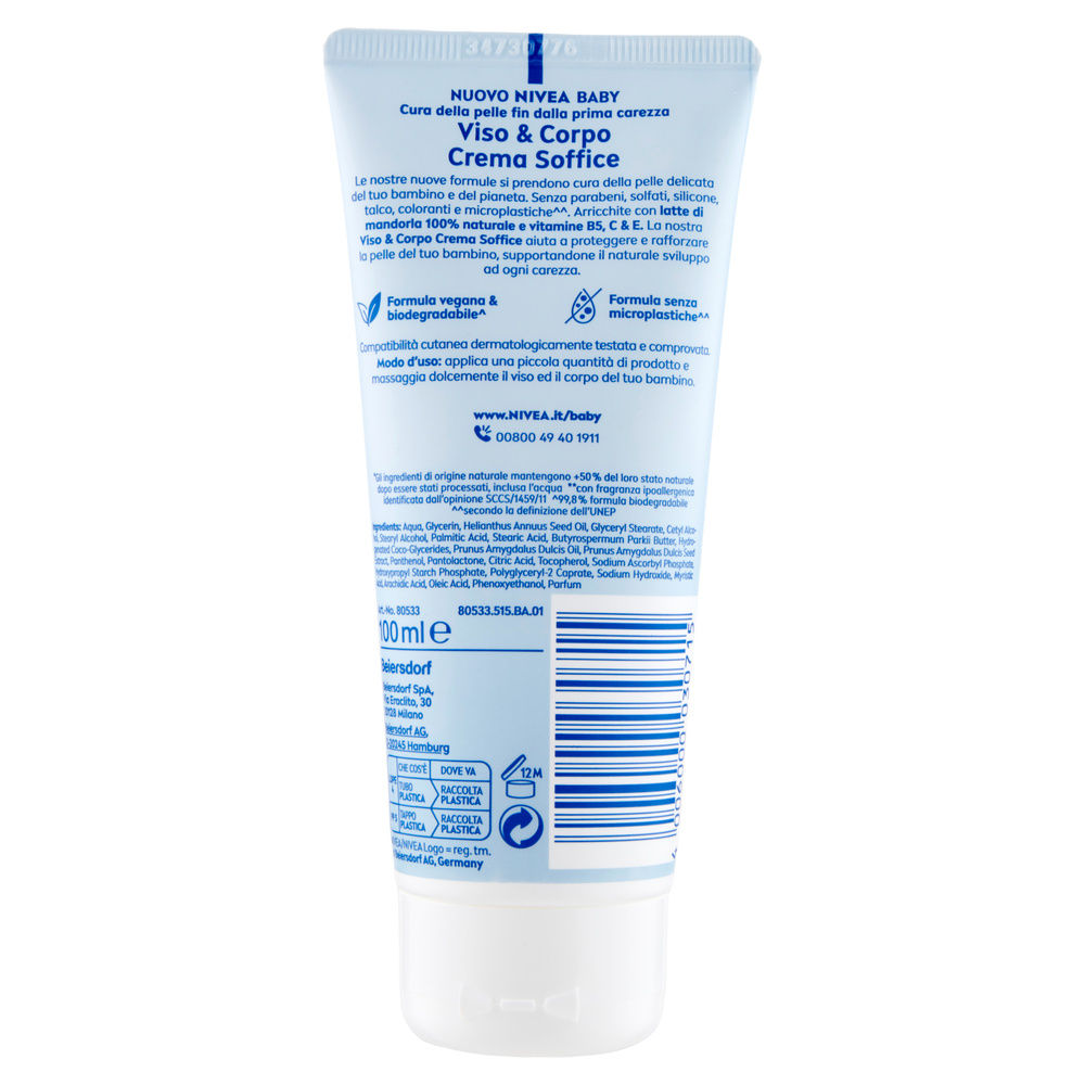 CREMA SOFFICE NIVEA BABY VISO E CORPO IDRATANTE ML 100 - 4