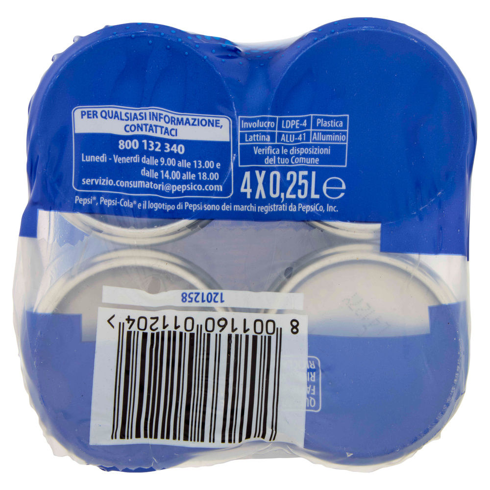 PEPSI REGULAR LATTINA CLUSTER ML 250 X 4 - 1