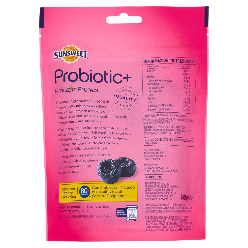 PRUGNE DENOCCIOLATE ADDIZIONATE DI PROBIOTICI SUNSWEET DOYPACK G140 - 4