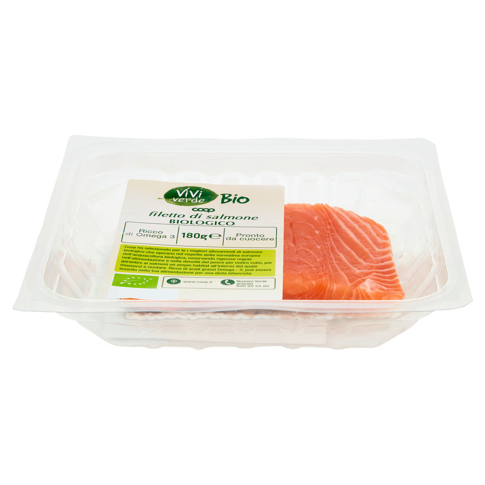 FILETTO DI SALMONE ALLEVATO BIOLOGICO VIVI VERDE COOP PF 180 G ATP - 8