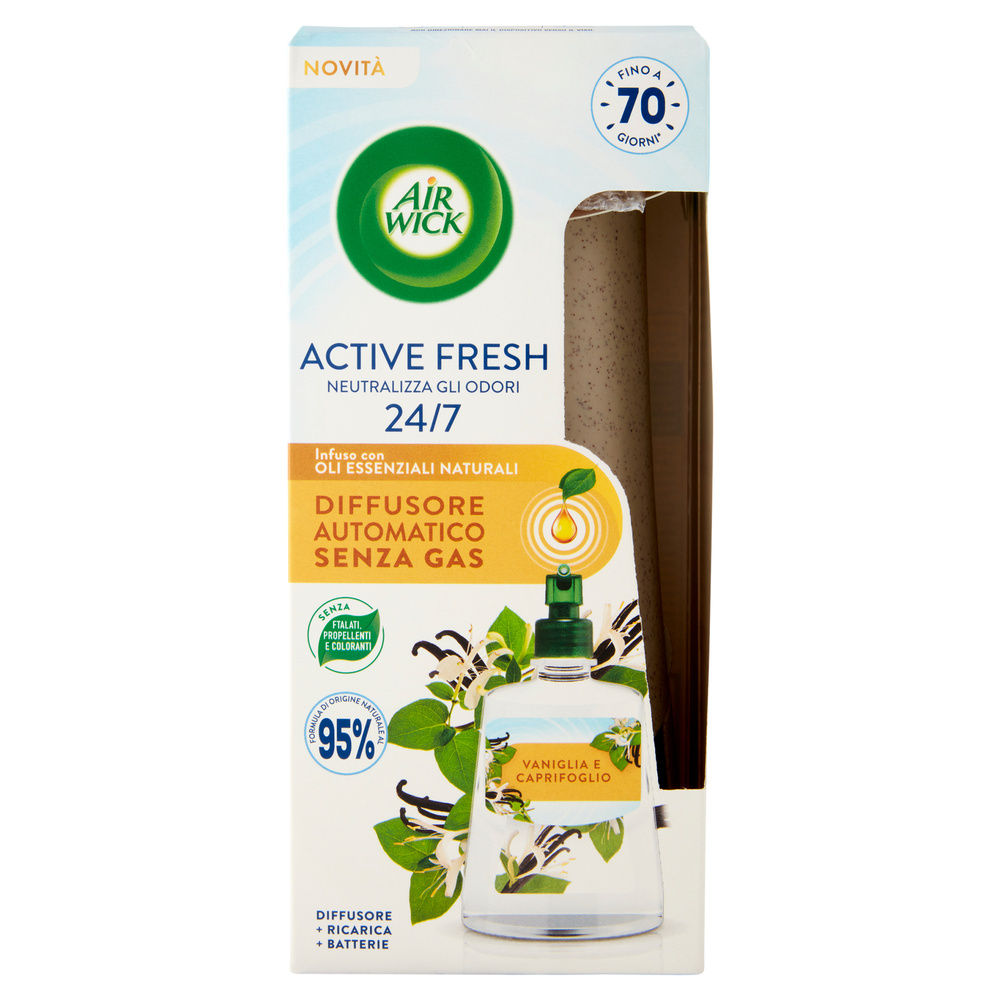DIFFUSORE AUTOMATICO AIR WICK ACTIVE FRESH VANIGLIA E CAPRIFOGLIO ML 228 - 0