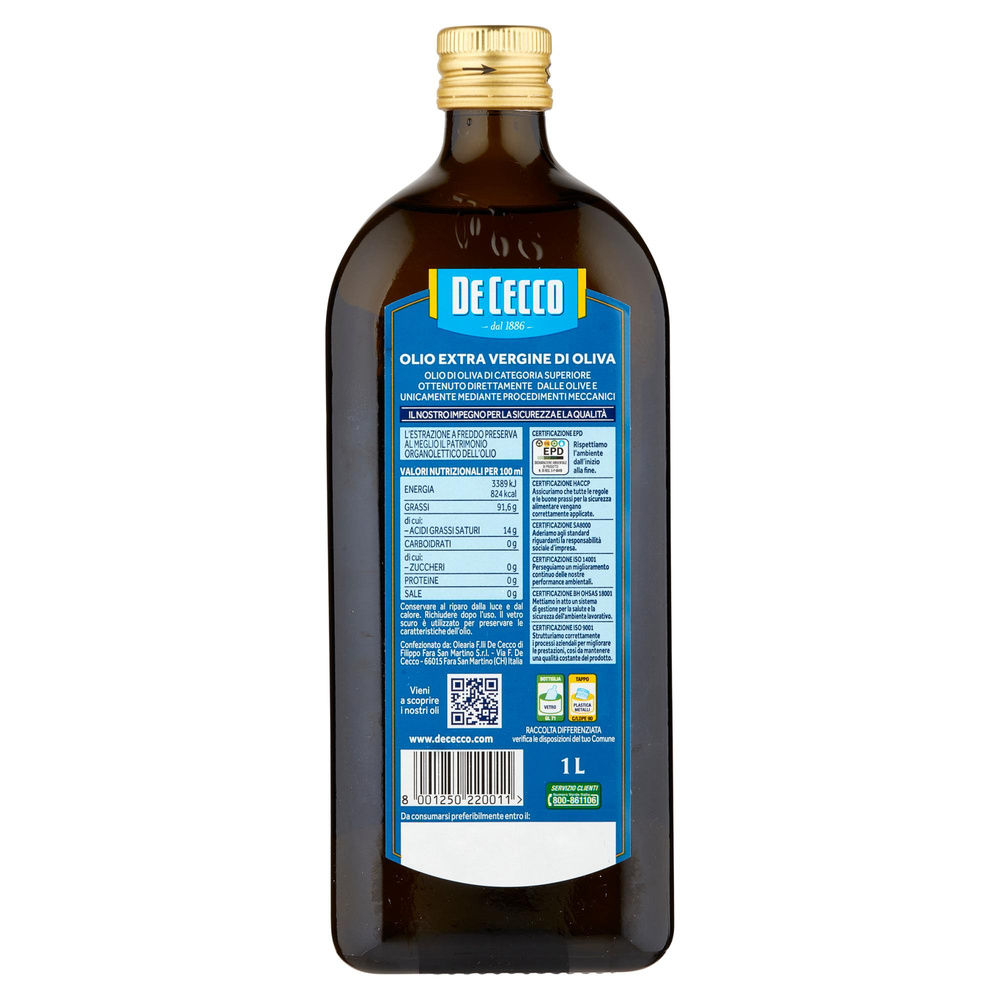 OLIO EXTRAVERGINE OLIVA CLASSICO DE CECCO BTG. LT.1 - 4