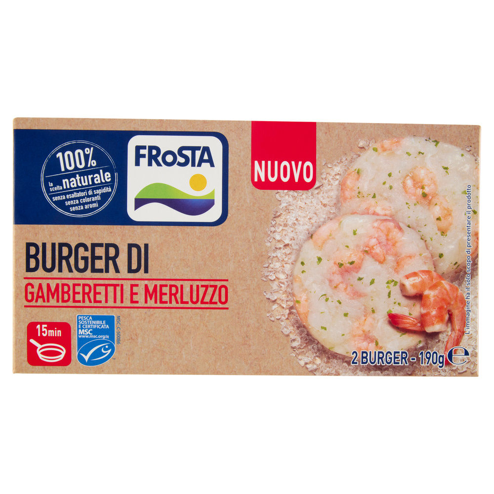 Burger gamberi & merluzzo frosta g 190