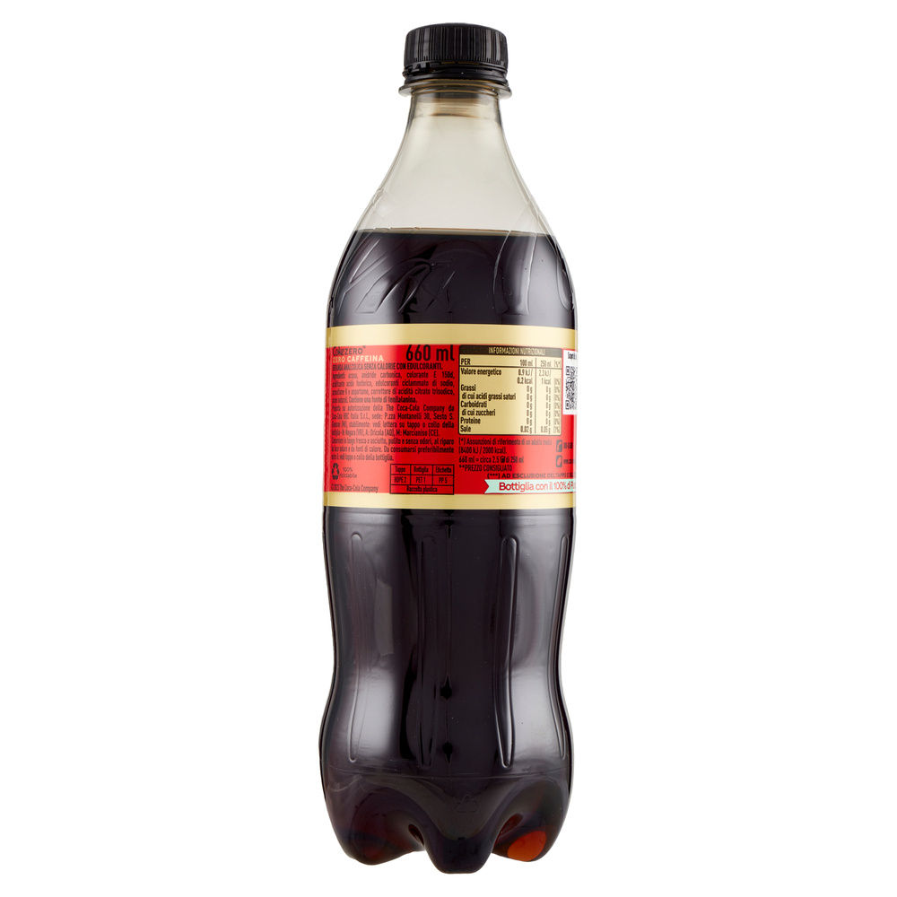 COCA COLA ZERO ZUCCHERI SENZA CAFFEINA PET ML 660 - 1