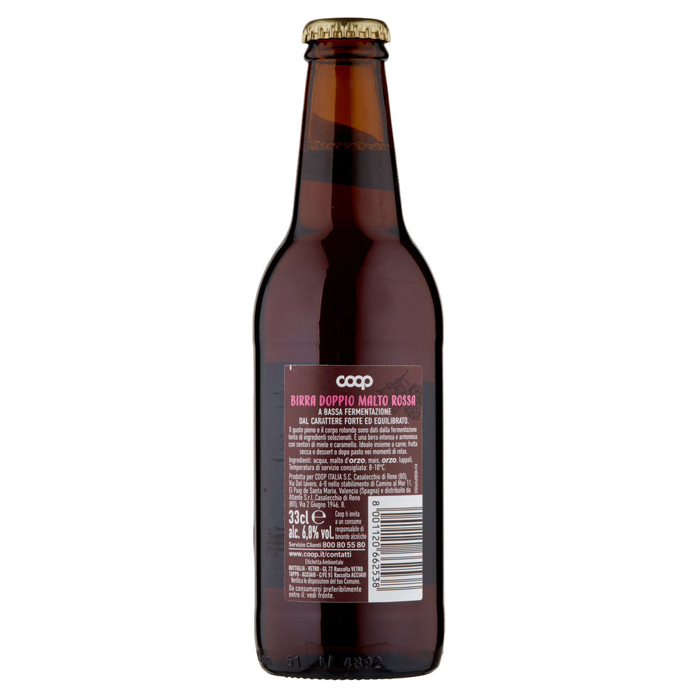 BIRRA DOPPIO MALTO 6,8 GRADI ROSSA COOP BOTTIGLIA ML 330 - 1
