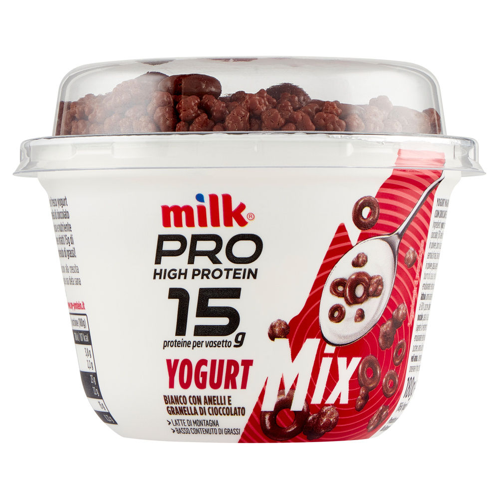 YOGURT MIX BIANCO CON ANELLI E GRANELLA CIOCCO MILK PRO G 180 - 0