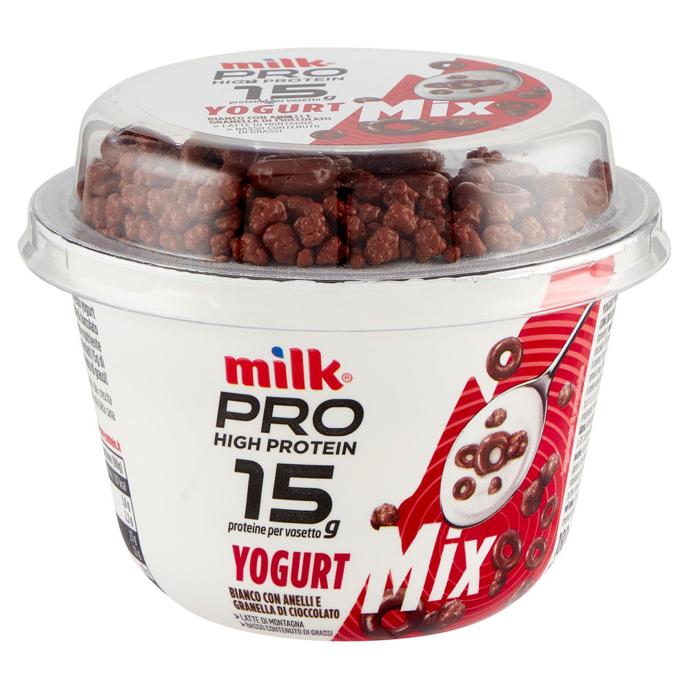 YOGURT MIX BIANCO CON ANELLI E GRANELLA CIOCCO MILK PRO G 180 - 2