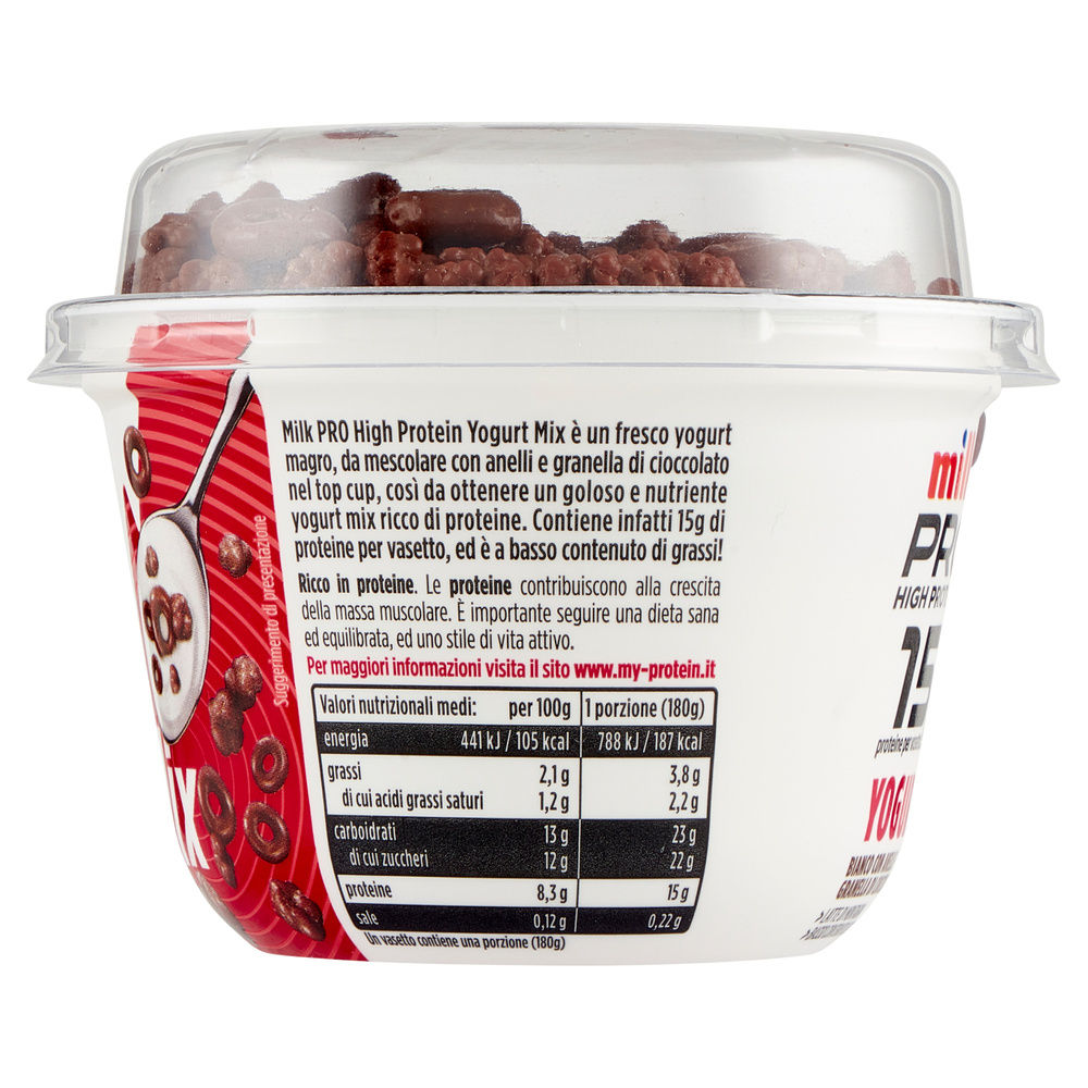 YOGURT MIX BIANCO CON ANELLI E GRANELLA CIOCCO MILK PRO G 180 - 6