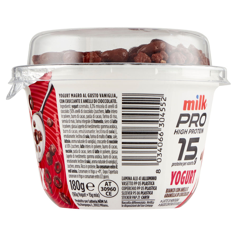 YOGURT MIX BIANCO CON ANELLI E GRANELLA CIOCCO MILK PRO G 180 - 5