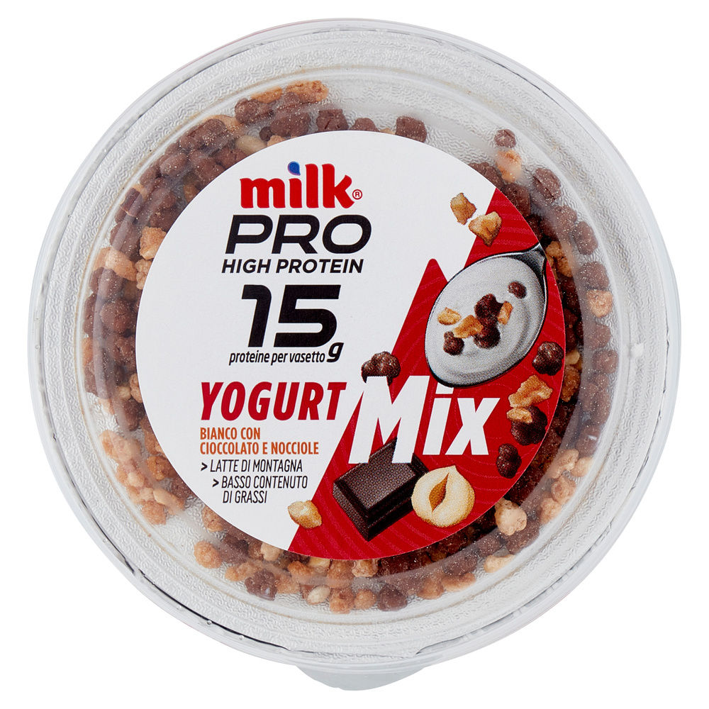 YOGURT MIX BIANCO CON CIOCCOLATO E NOCCIOLE MILK PRO G 180 - 4