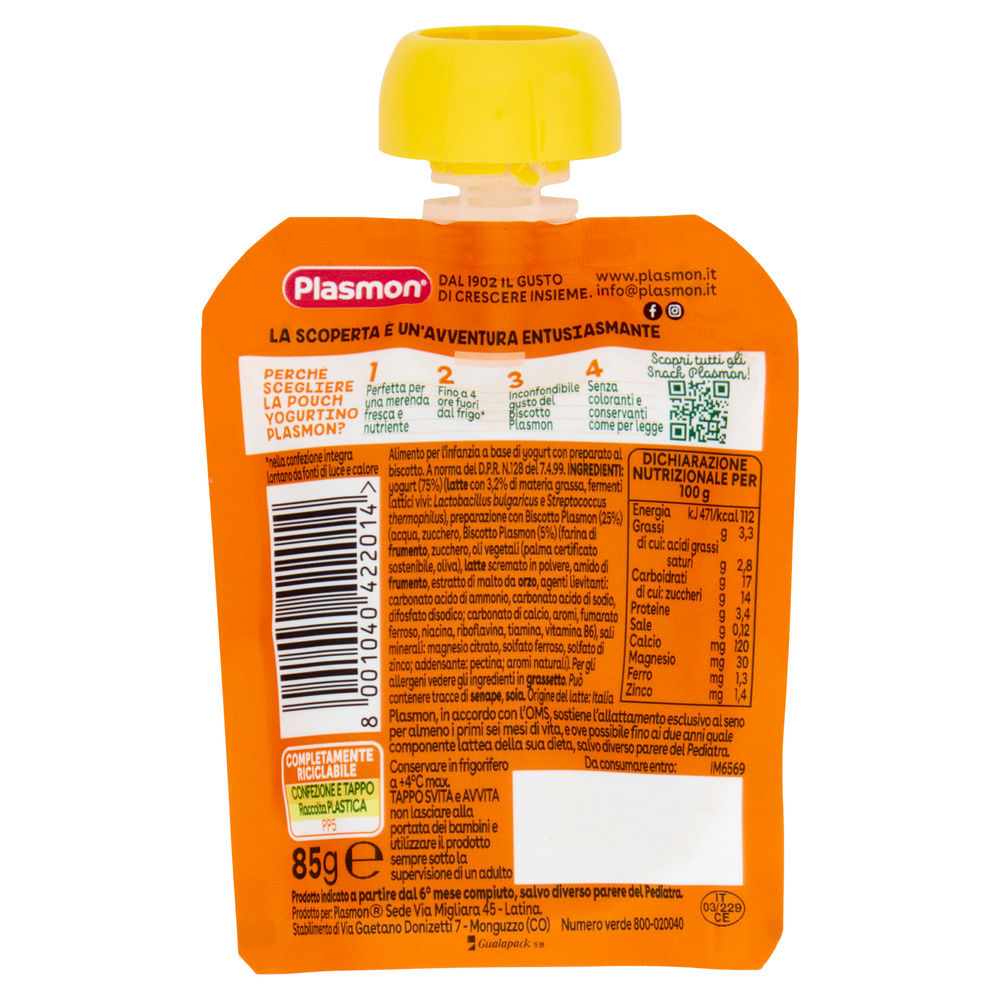 YOGURTINO BISCOTTO POUCH PLASMON G 85 - 1