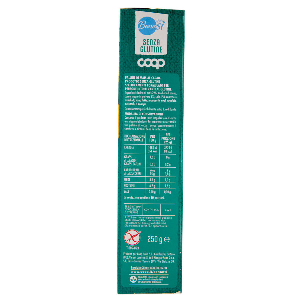 PALLINE DI MAIS AL CIOCCOLATO SENZA GLUTINE BENE SI' COOP G 250 - 3