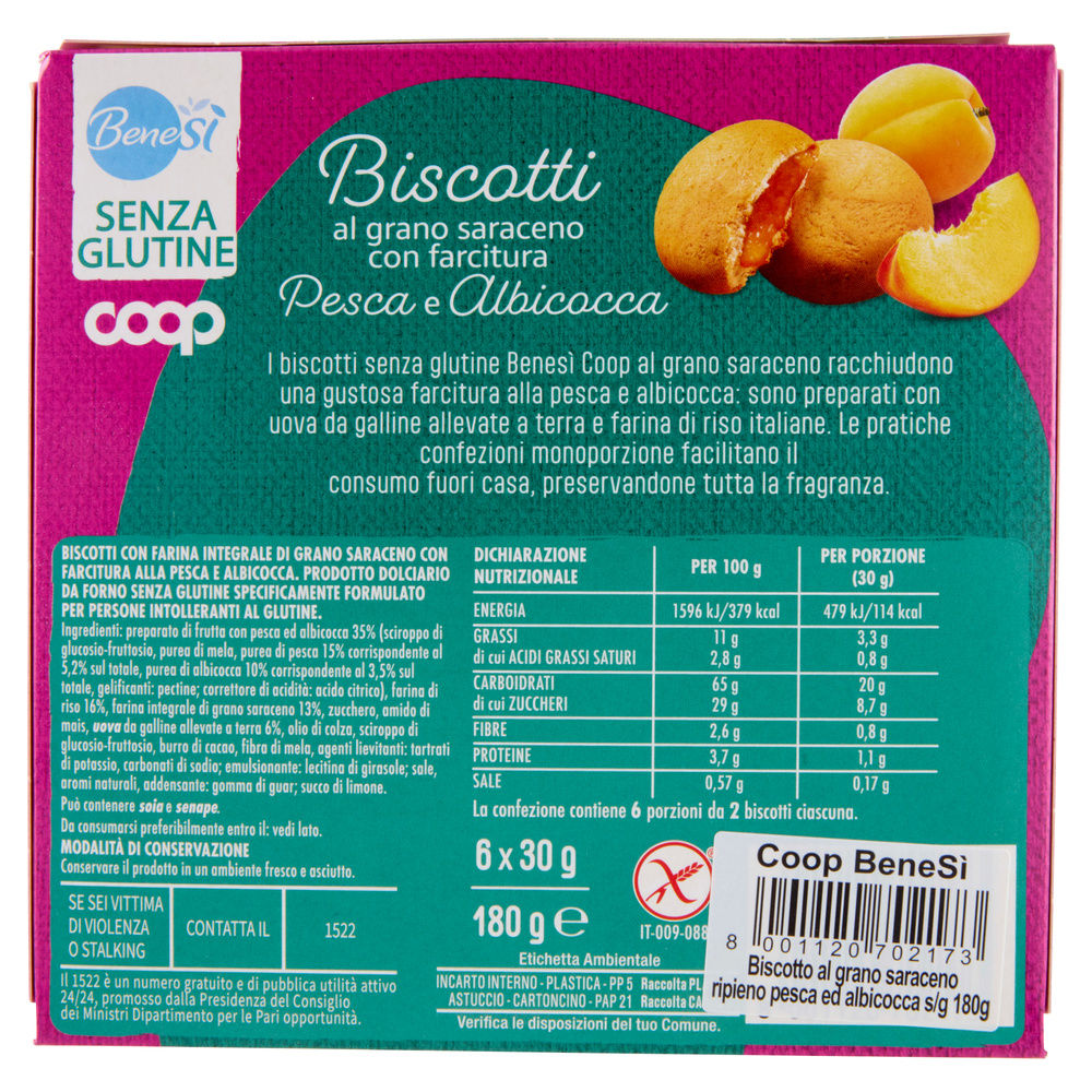 BISCOTTO GRANO SARAC RIP ALBIC SENZA GLUTINE G180 BENESÌ 6 CONFEZIONI CON G2X15 - 1