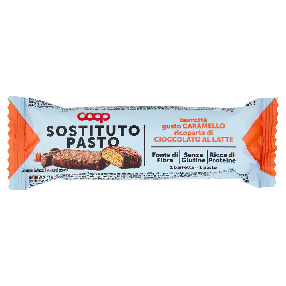 BARRETTE SOST.PASTO GUSTO CARAMELLO RICOPERTA DI CIOCCOLATO AL LATTE COOP G60 - 0