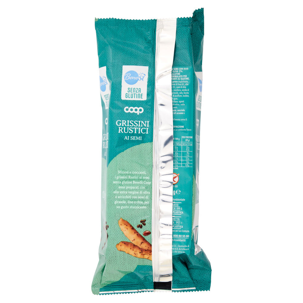 GRISSINI RUSTICI AI SEMI SENZA GLUTINE BENE SI' COOP G 120 - 1
