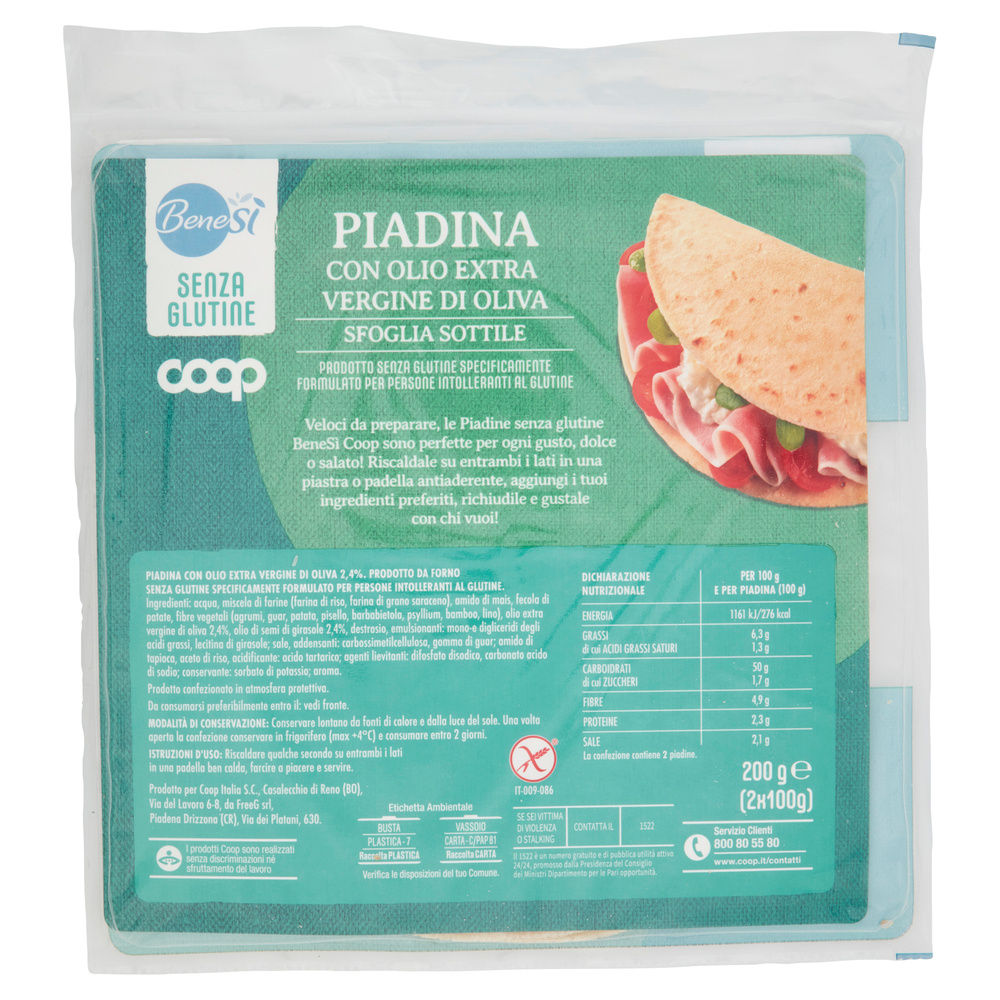 PIADINE SENZA GLUTINE BENESÌ COOP G 200 (2XG100) - 1