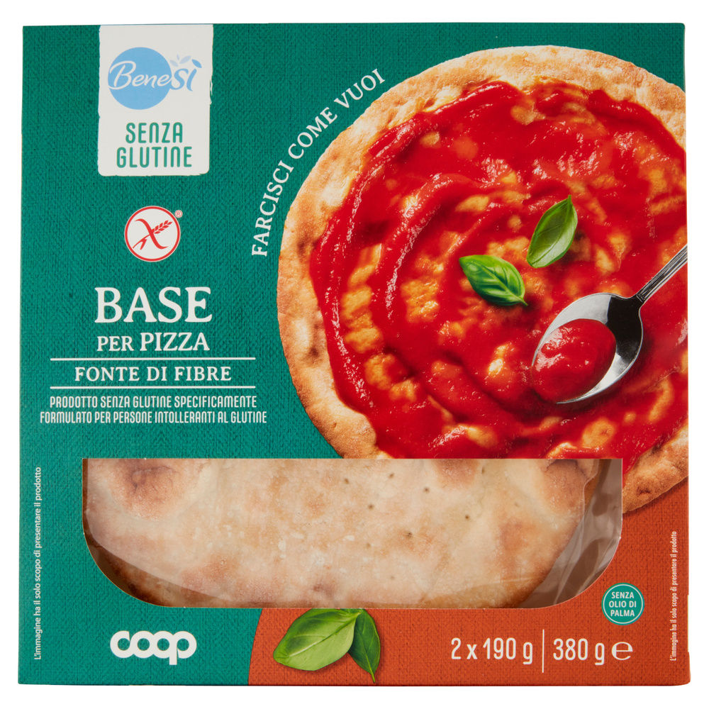 BASE PIZZA SENZA GLUTINE BENE SI' COOP G 380 G 2X190 - 3