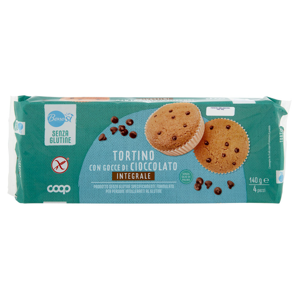 TORTINO SENZA GLUTINE INTEGRALE CON GOCCE CIOCCOLATO BENESÌ COOP (G4X35) G 140 - 8