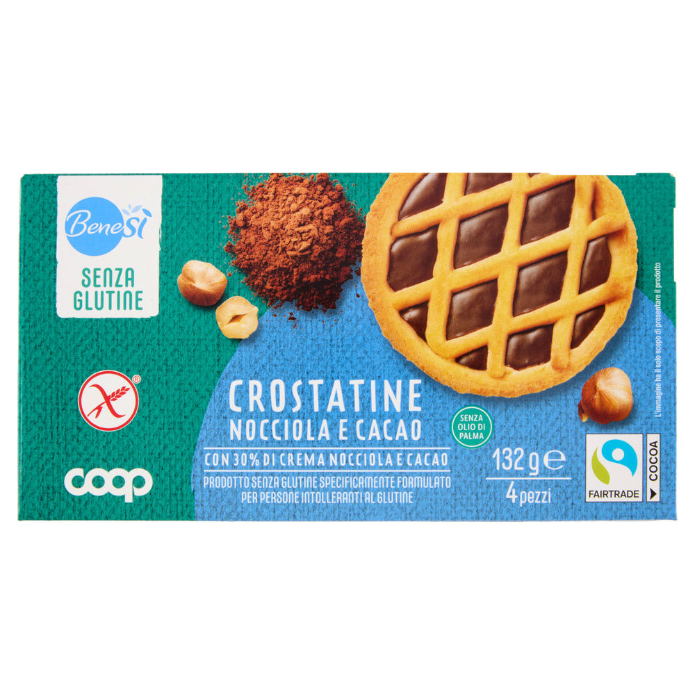 CROSTATINE SENZA GLUTINE NOCCIOLA E CACAO BENE SI' COOP G 132 (G4 X 33) - 3