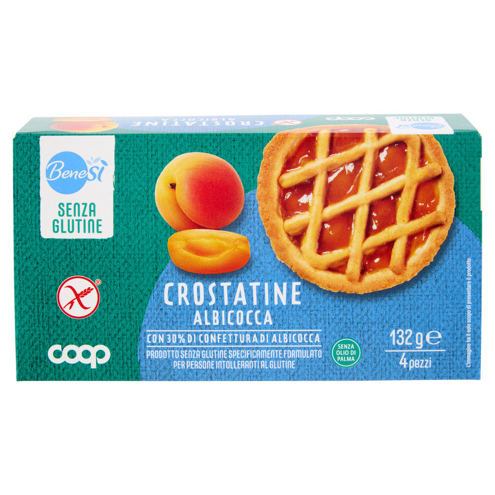 CROSTATINE CON ALBICOCCA SENZA GLUTINE BENE SI' COOP  G132 (G4 X 33) - 2