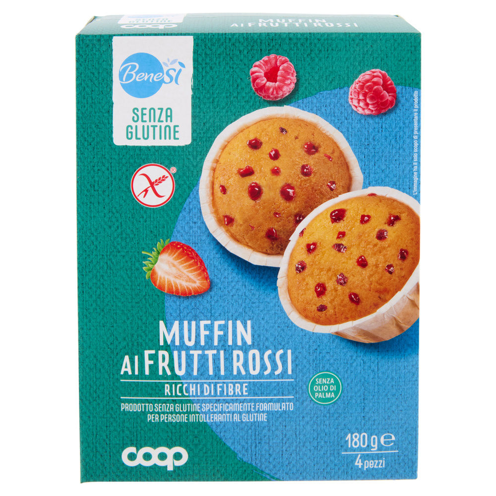 MUFFIN SENZA GLUTINE AI FRUTTI DI BOSCO  BENE SI' COOPG 4X45 G 180 - 2
