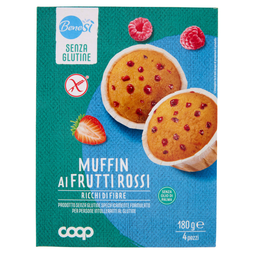 MUFFIN SENZA GLUTINE AI FRUTTI DI BOSCO  BENE SI' COOPG 4X45 G 180 - 3