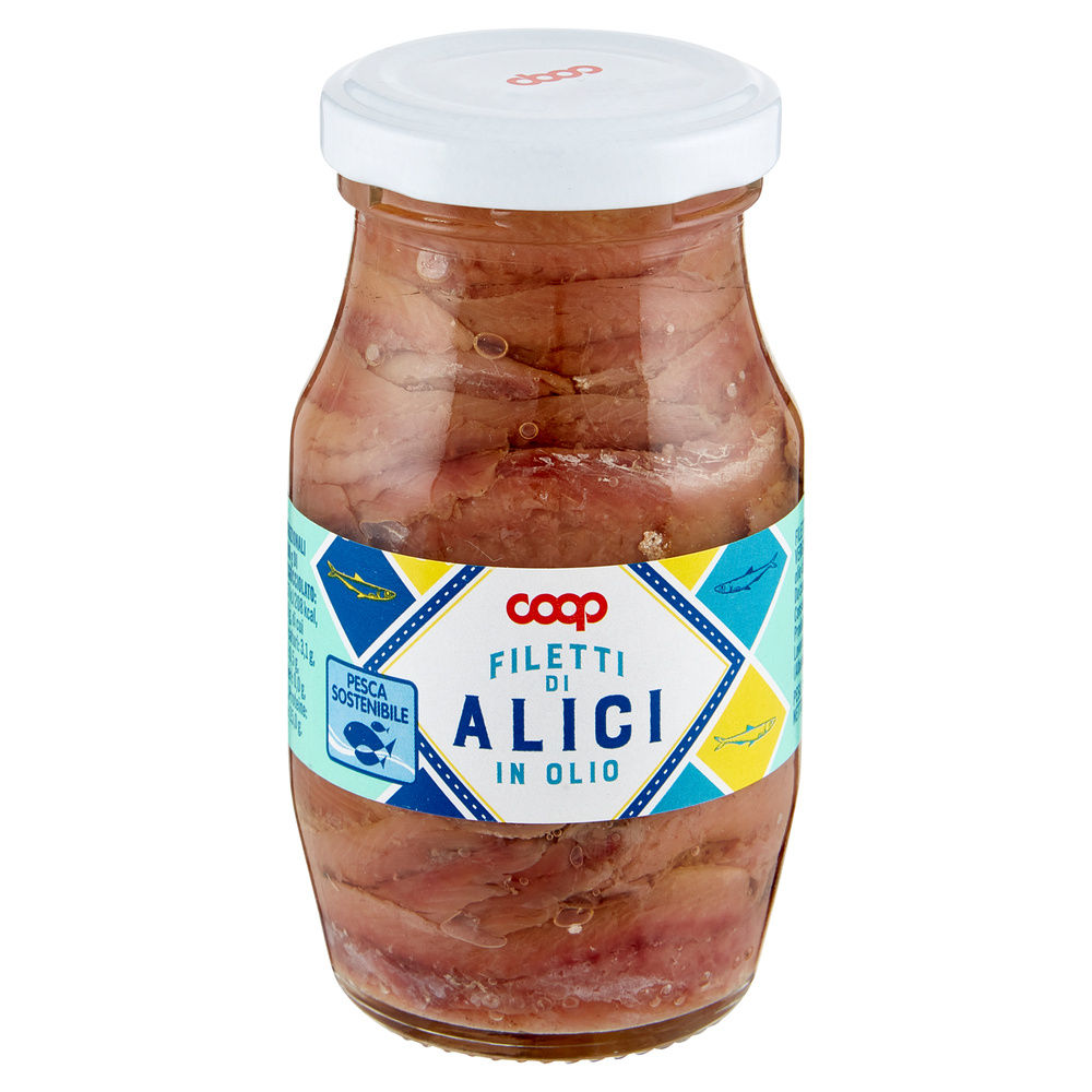 FILETTI DI ALICI COOP DISTESE OLIO BLEND EVO + GIRASOLE VASO VETRO G.150 - 7