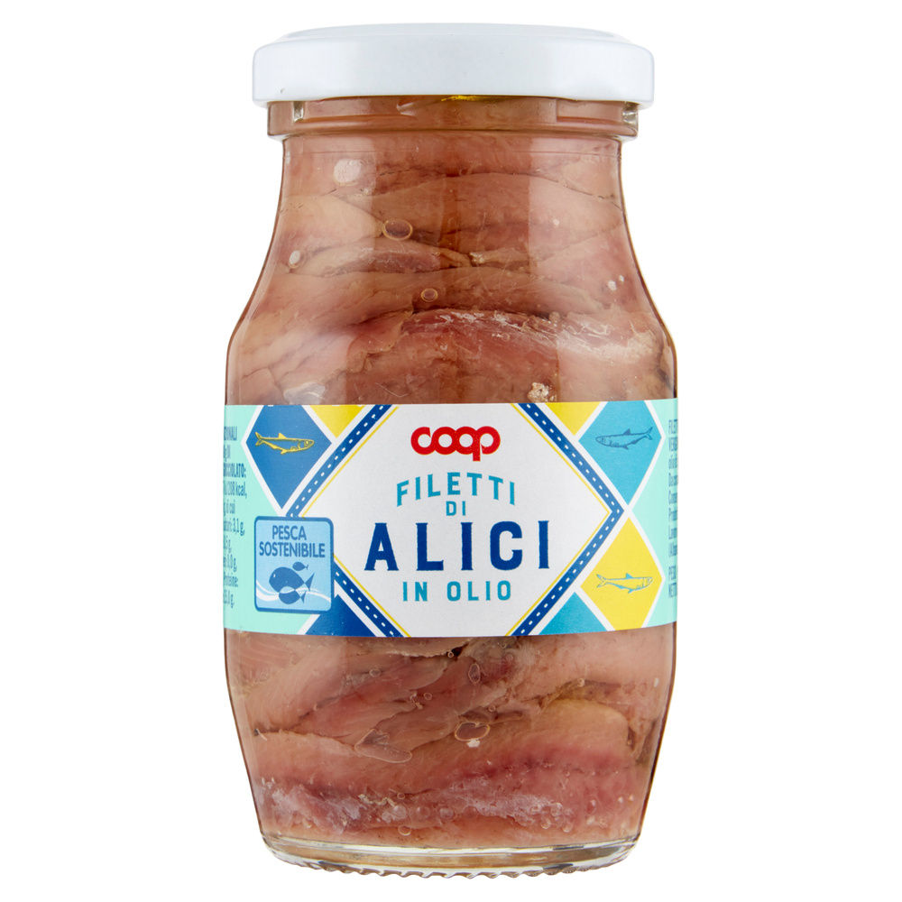 FILETTI DI ALICI COOP DISTESE OLIO BLEND EVO + GIRASOLE VASO VETRO G.150 - 6