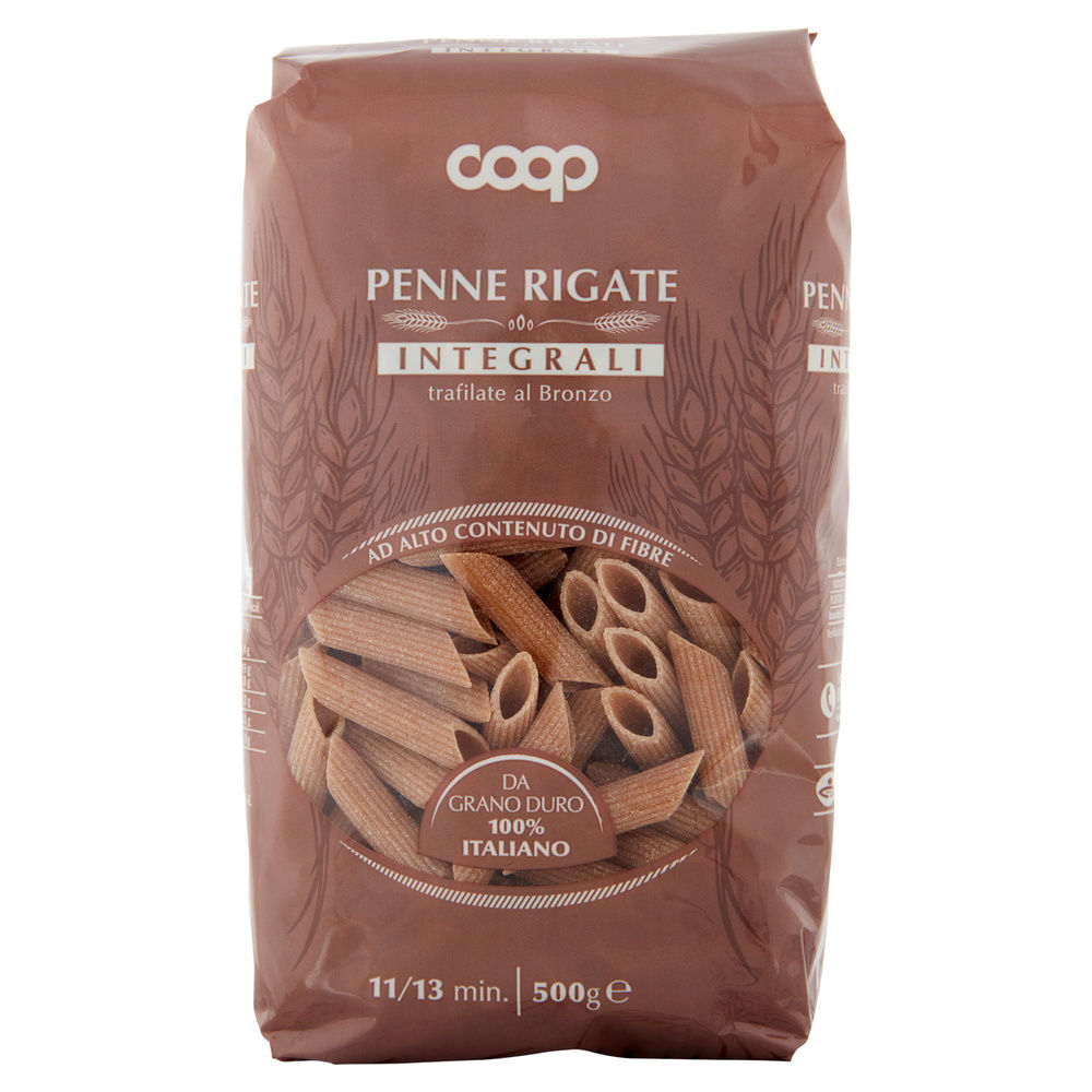 PENNE RIGATE INTEGRALI COOP GRANO 100% ITA G500 - 0
