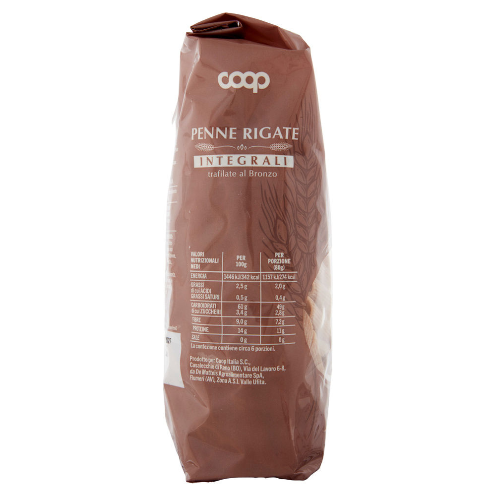 PENNE RIGATE INTEGRALI COOP GRANO 100% ITA G500 - 6
