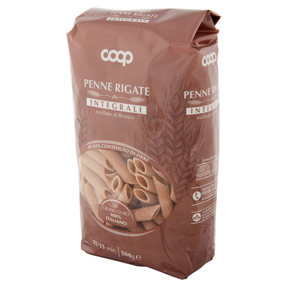 PENNE RIGATE INTEGRALI COOP GRANO 100% ITA G500 - 1