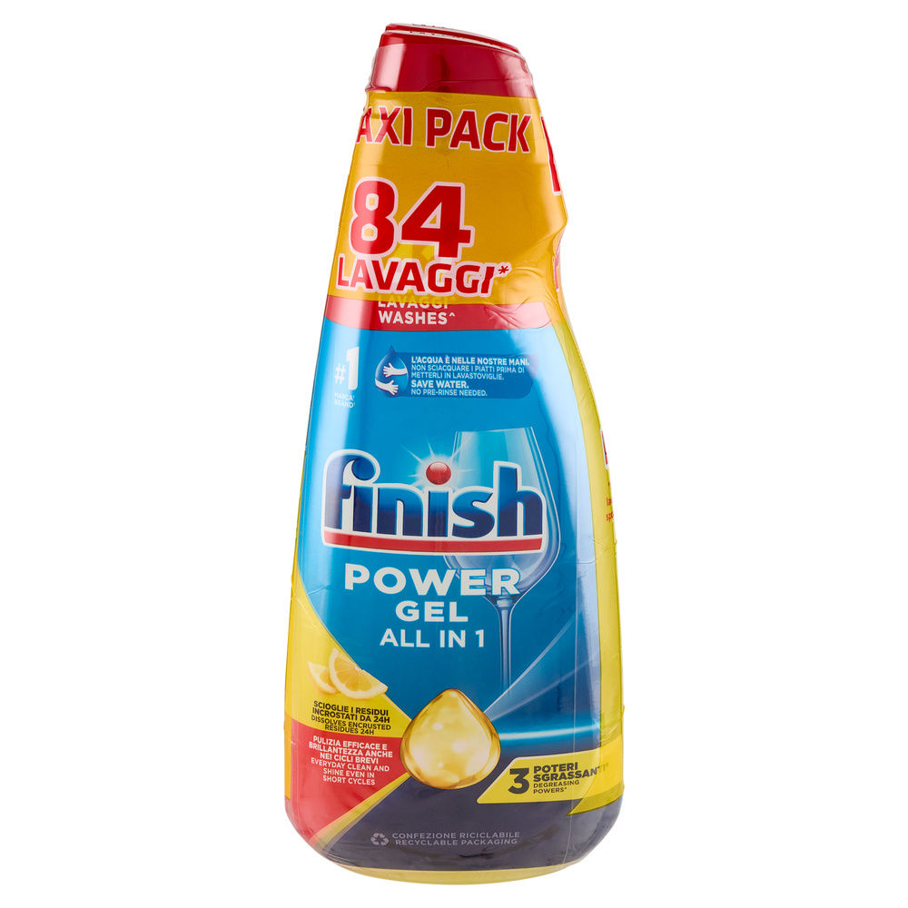 DETERSIVO PER LAVASTOVIGLIE FINISH POWERGEL MAX LIMONE ML 940X2 - 2
