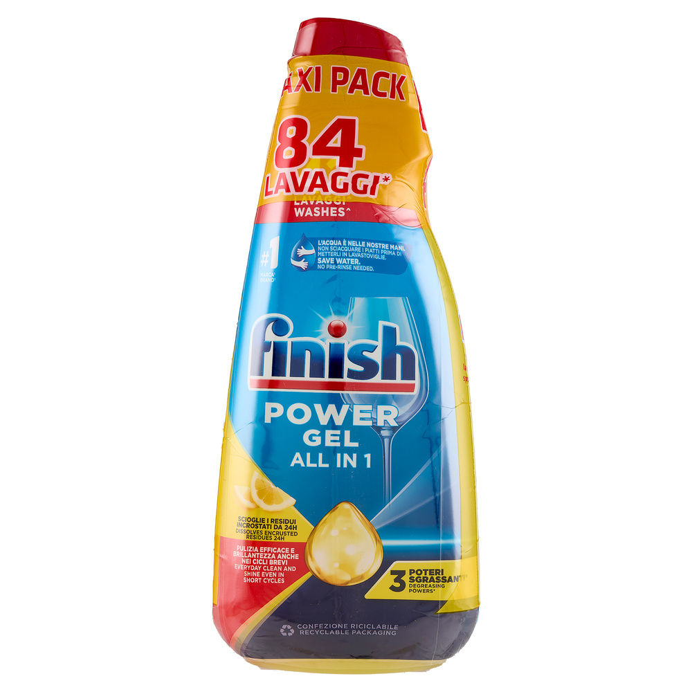 DETERSIVO PER LAVASTOVIGLIE FINISH POWERGEL MAX LIMONE ML 940X2 - 6
