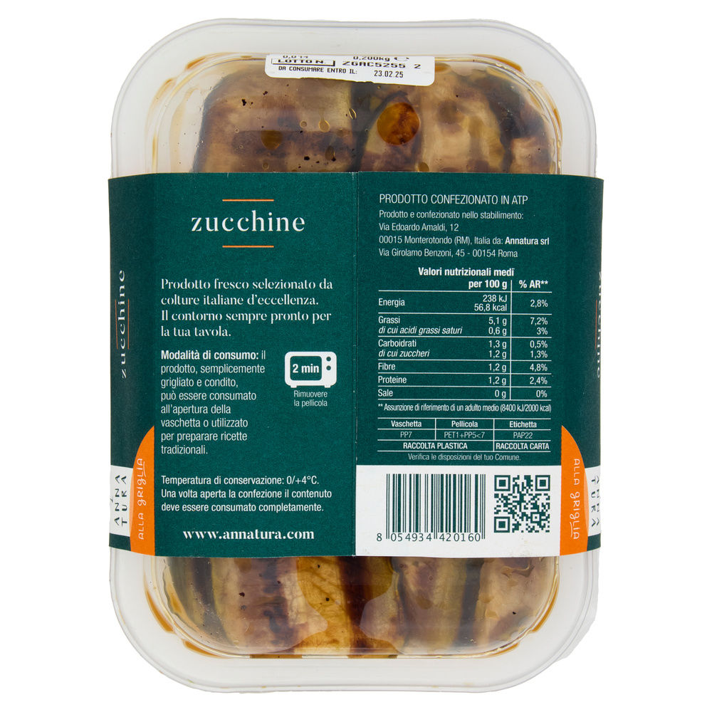 ZUCCHINE ALLA GRIGLIA ANNATURA VASCHETTA G 200 - 11