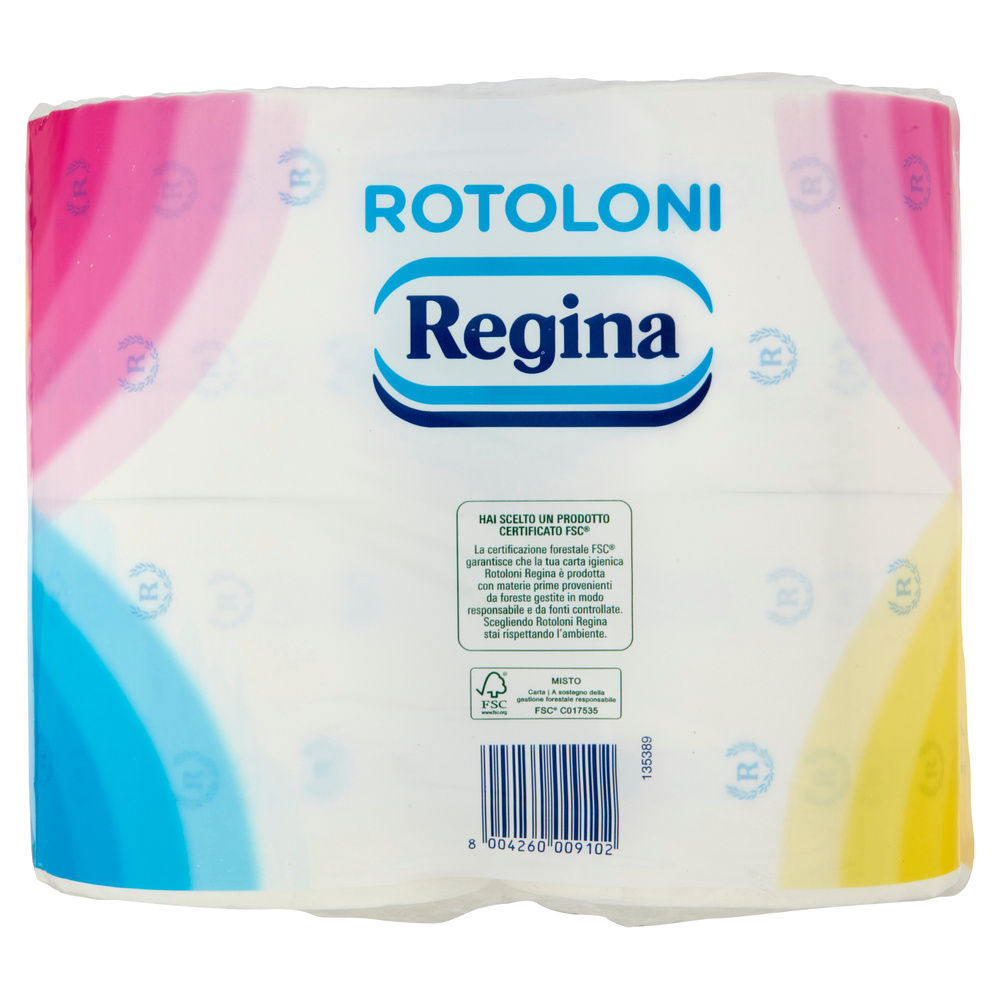 CARTA IGIENICA ROTOLONI REGINA 2VELI STRAPPI 500 INCARTO ROTOLI PZ.12 - 7