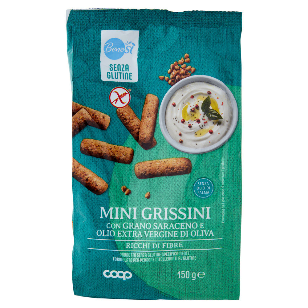 MINI GRISSINI SENZA GLUTINE CON GRANO SARACENO BENE SI' COOP G 150 - 1