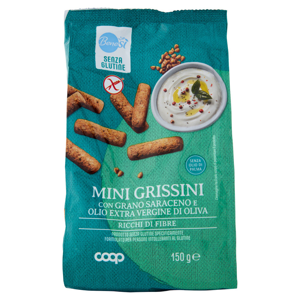 MINI GRISSINI SENZA GLUTINE CON GRANO SARACENO BENE SI' COOP G 150 - 2
