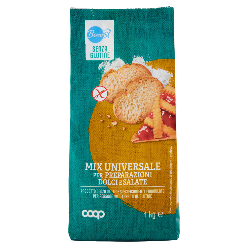 PREPARATO SENZA GLUTINE MIX UNIVERSALE DOLCI E SALATI BENE SI' COOP KG 1 - 2