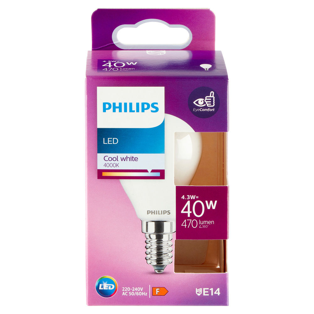 LED SFERA VETRO 40W E14 4000K NON DIM - 1