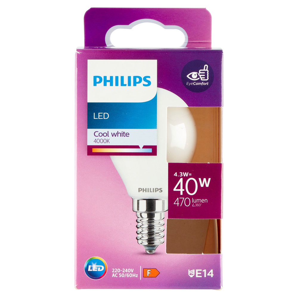 LED SFERA VETRO 40W E14 4000K NON DIM - 2