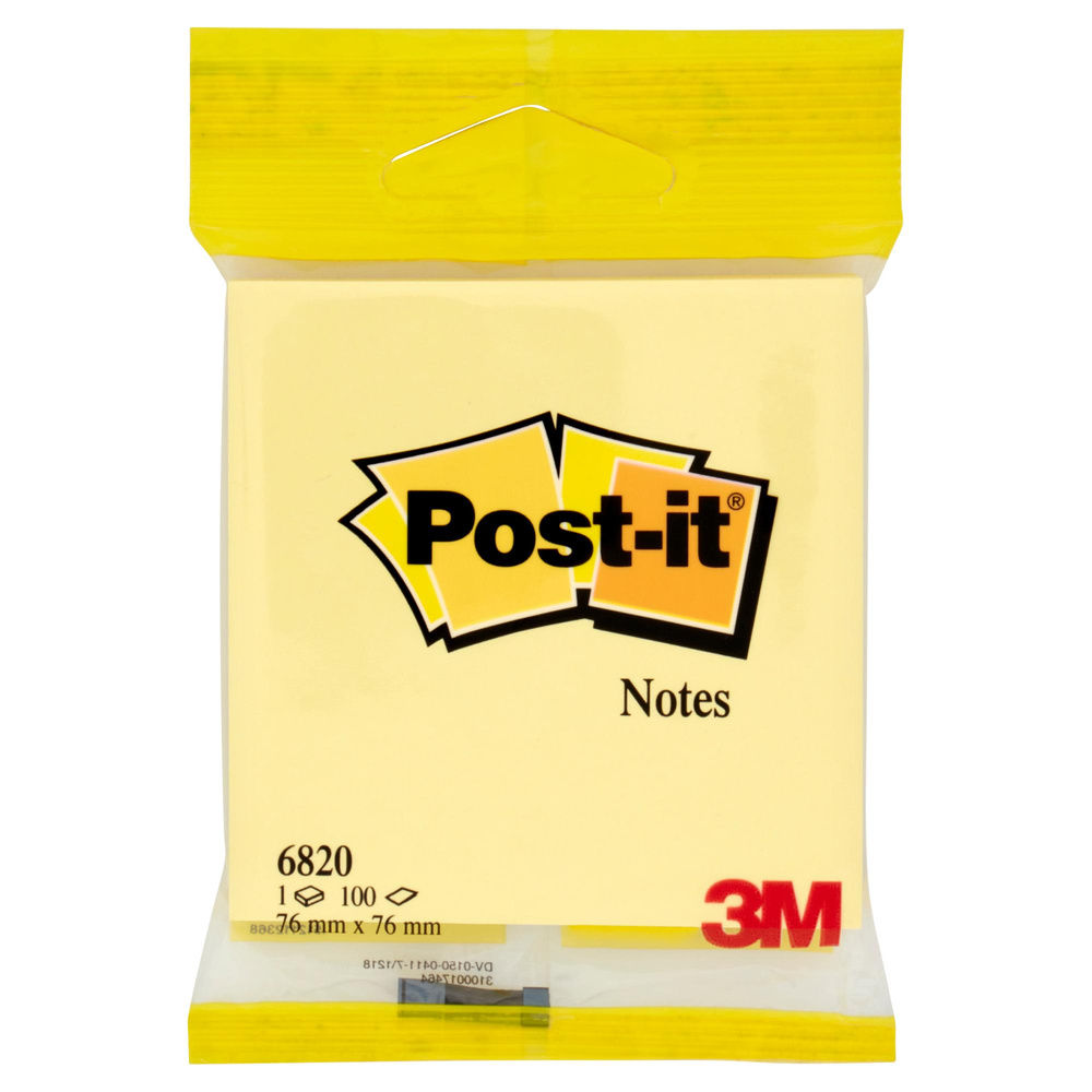 Post-it quadrato giallo 100 fg.