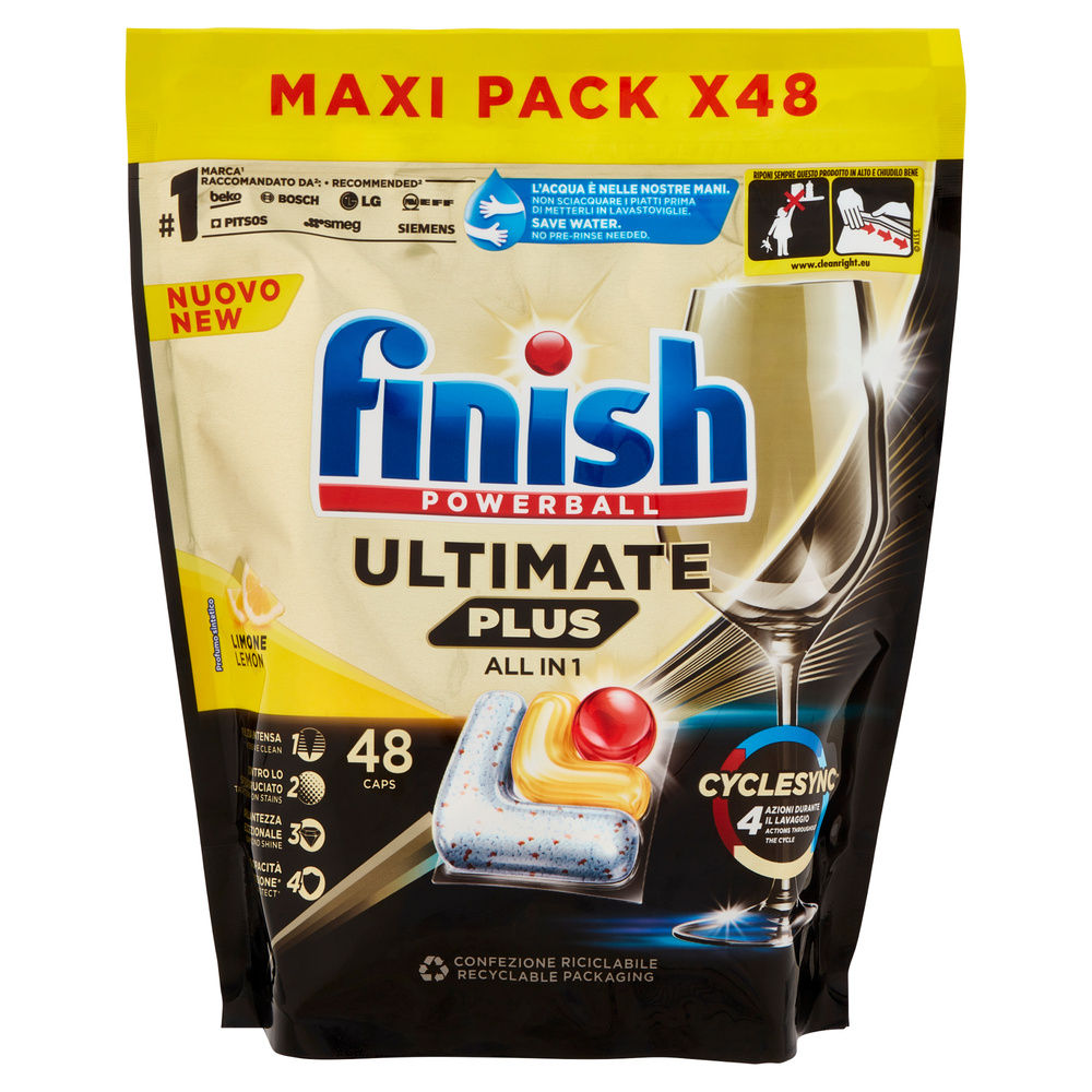 DETERSIVO LAVASTOVIGLIE FINISH TABS ULTIMATE PLUS LEMON 48TABS G 585,6 - 0