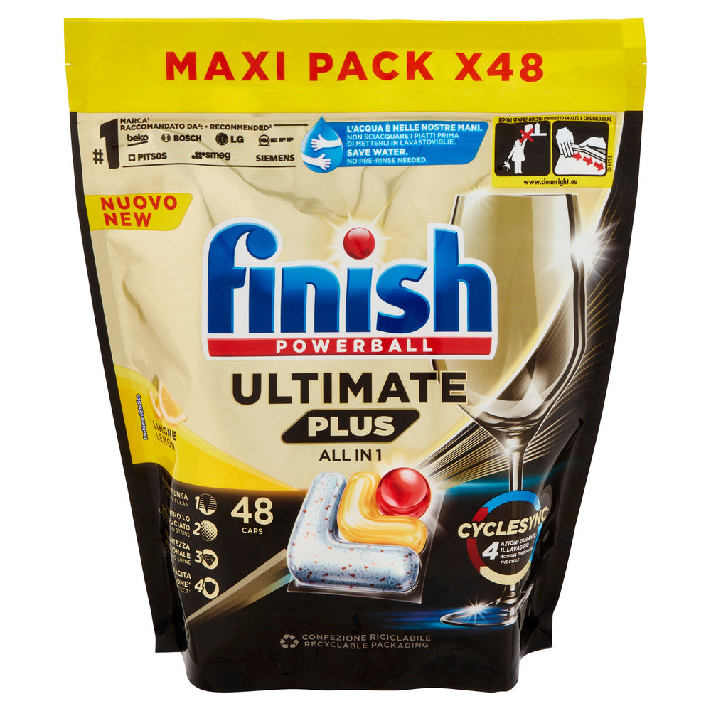 DETERSIVO LAVASTOVIGLIE FINISH TABS ULTIMATE PLUS LEMON 48TABS G 585,6 - 2