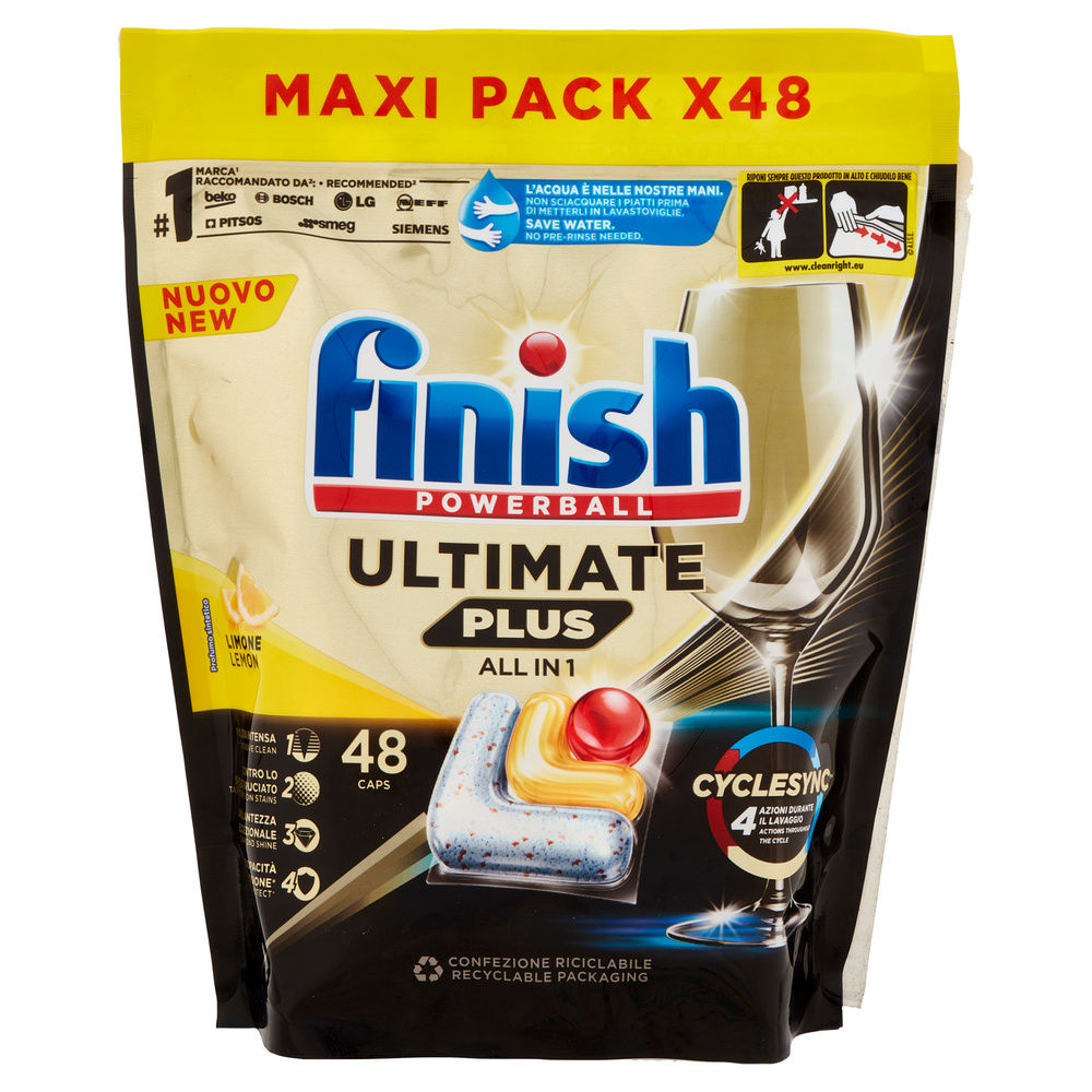 DETERSIVO LAVASTOVIGLIE FINISH TABS ULTIMATE PLUS LEMON 48TABS G 585,6 - 7