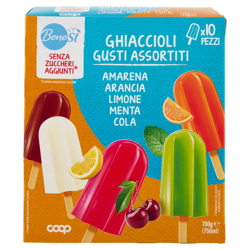 GHIACCIOLI ASSORTITI S/ZUCCHERI BENESI' COOP PZ 10X G 700 - 8
