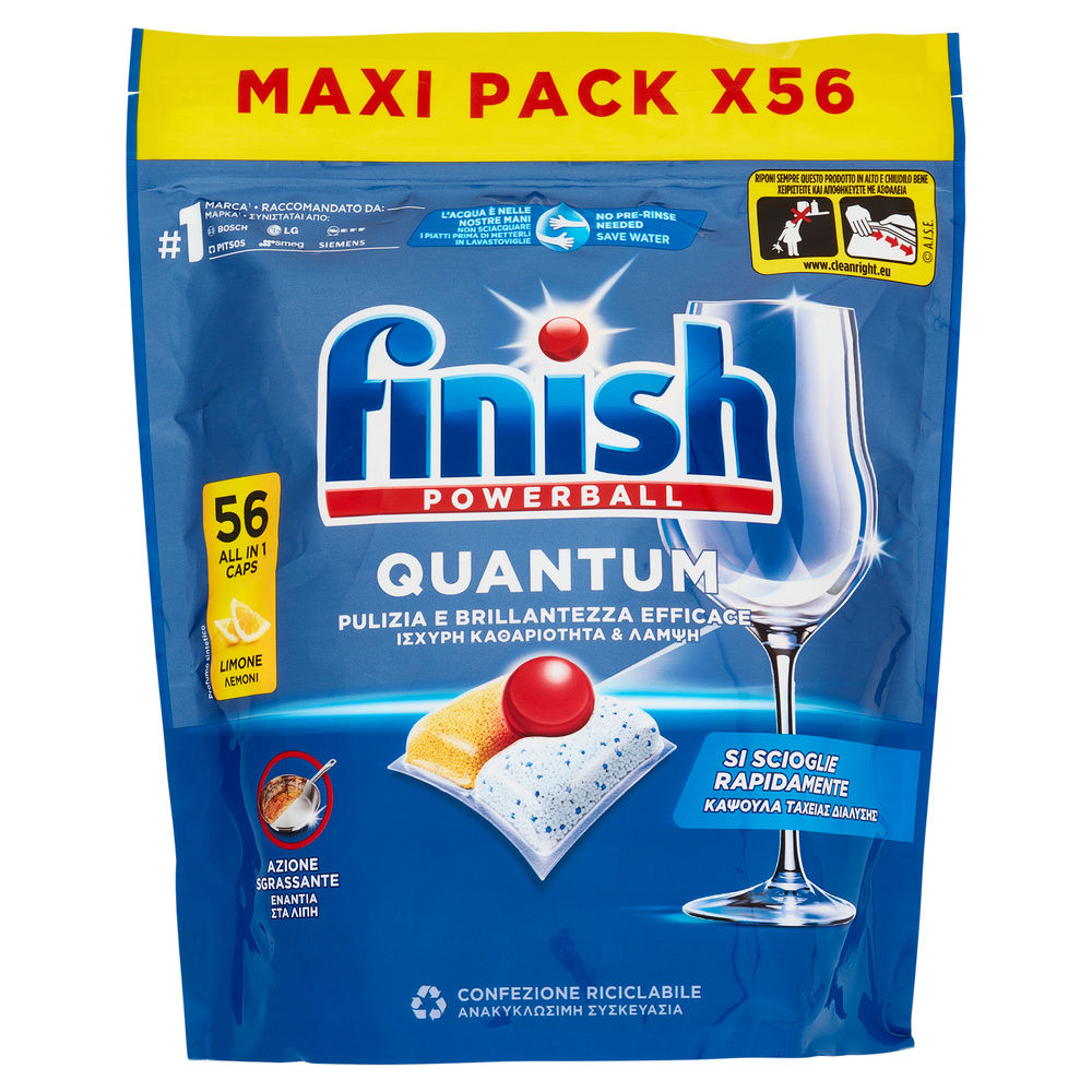 DETERSIVO LAVASTOVIGLIE FINISH TABS QUANTUM LEMON 56LAV  G 582,4 - 0